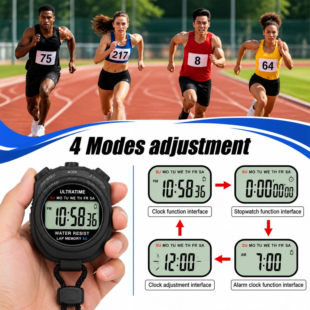Premium Digital Sports Stopwatch & Chronograph Counter (2-Piece Set)