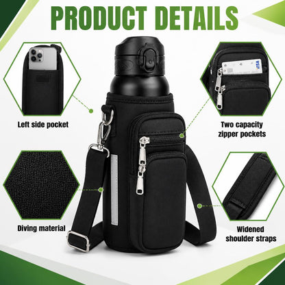 Premium Magnetic Gym Water Bottle Holder with Phone Pocket