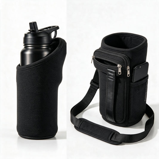 Premium Magnetic Gym Water Bottle Holder with Phone Pocket