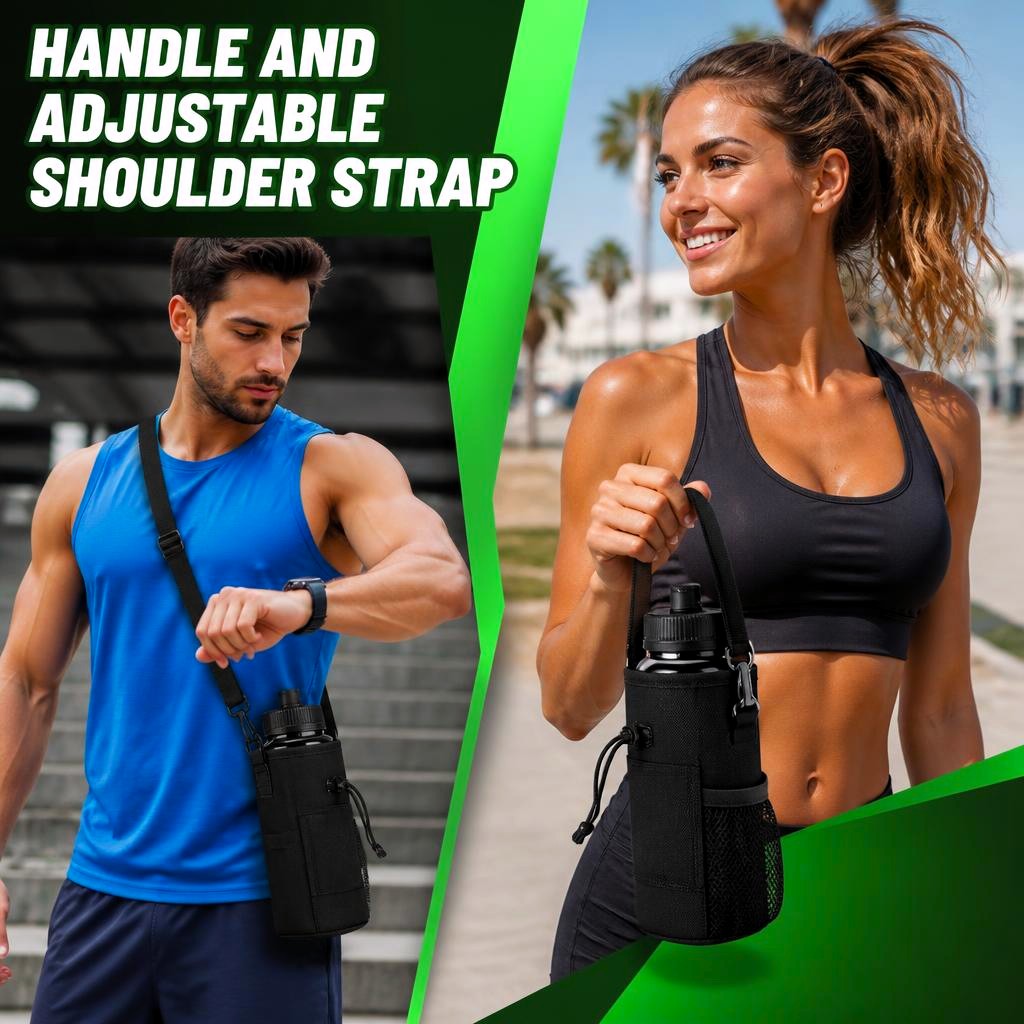 Premium Magnetic Gym Water Bottle Holder with Phone Pocket