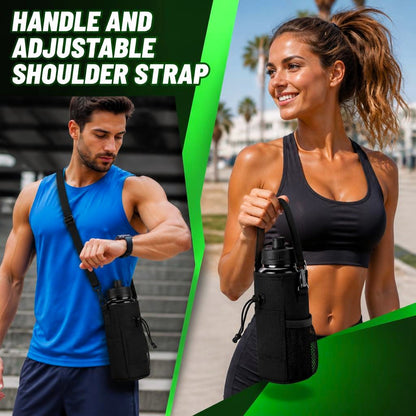 Premium Magnetic Gym Water Bottle Holder with Phone Pocket
