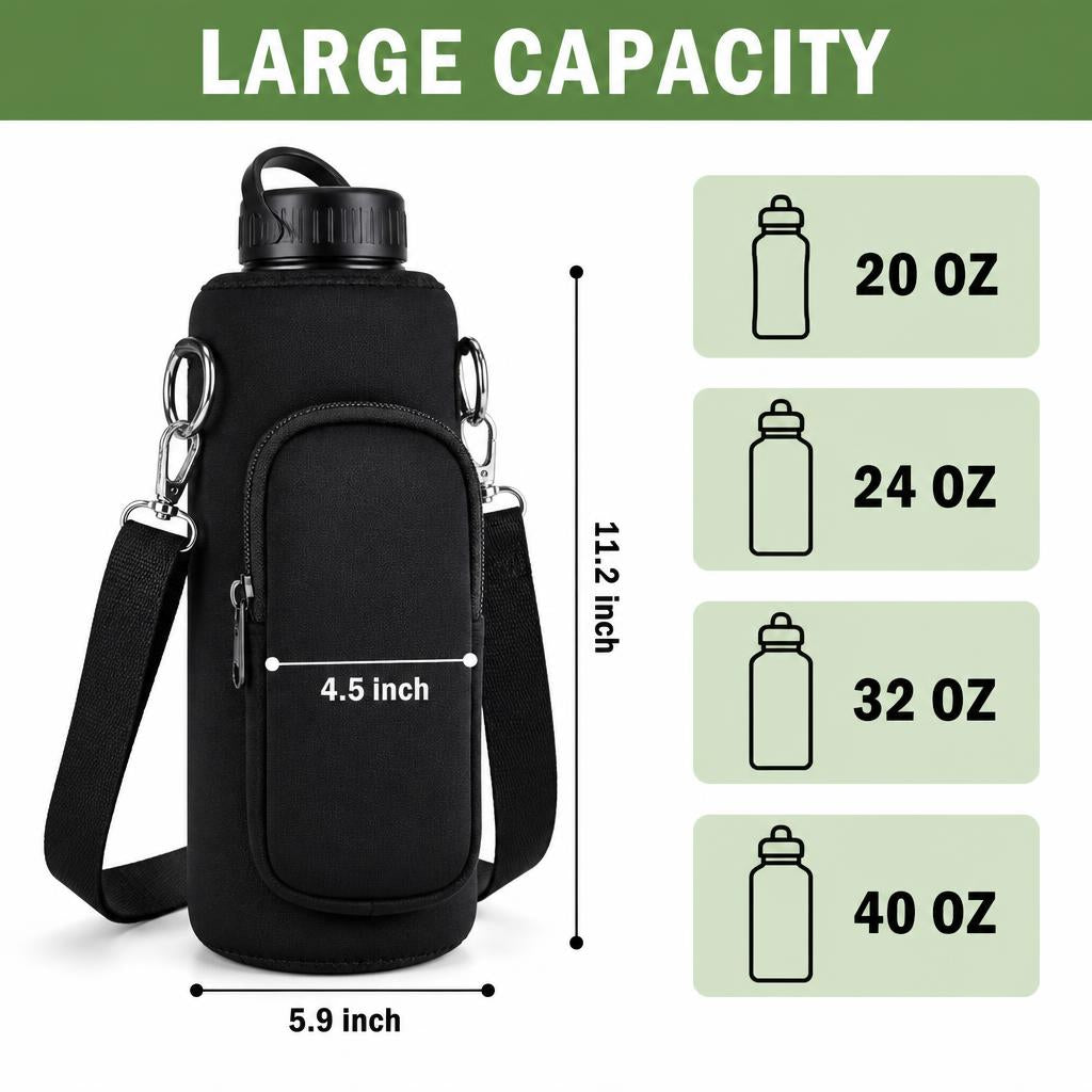 Premium Magnetic Gym Water Bottle Holder with Phone Pocket