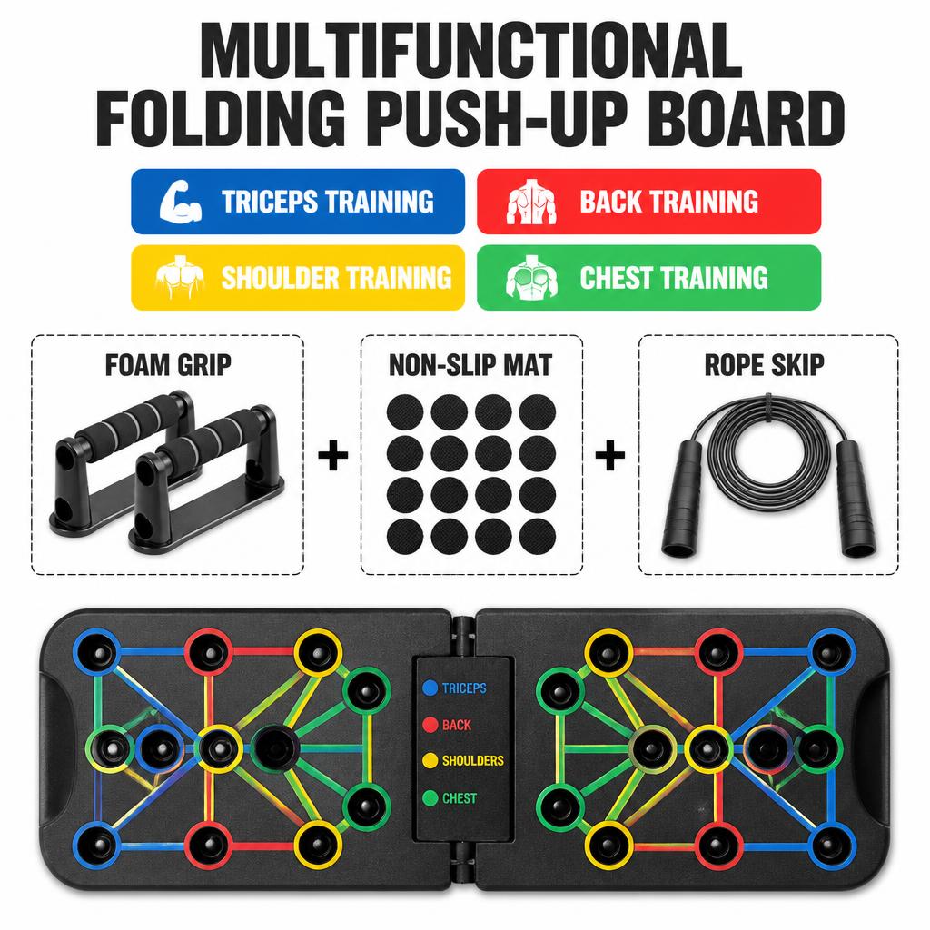 Premium Portable Multifunctional Folding Push-Up Board Set